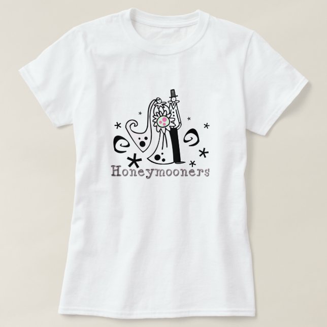 T-shirt Lune de miel rose et noire (Design devant)