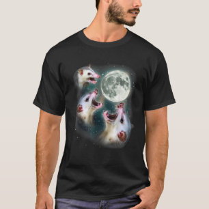 T-shirt Lune de Possum 3 Opossums Étrange Lune morte Maudi