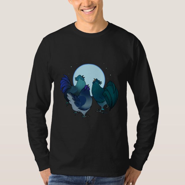 T-shirt Lune de poulet bleu (Devant)