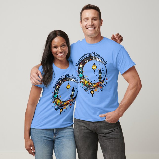 T-shirt Lune de Ramadan de style Pollock (Unisexe)