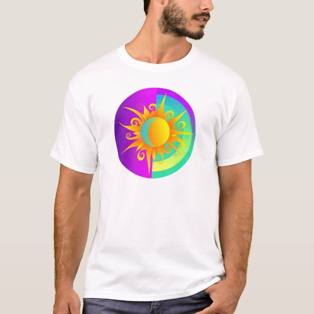 T-shirt Lune de soleil violet (Devant)