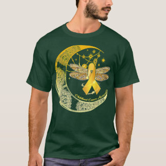 T-shirt Lune Dragonfly Gold Ribbon Children Cancer Award