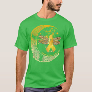 T-shirt Lune Dragonfly Gold Ribbon Children Cancer Award