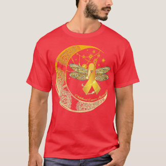 T-shirt Lune Dragonfly Gold Ribbon Children Cancer Award