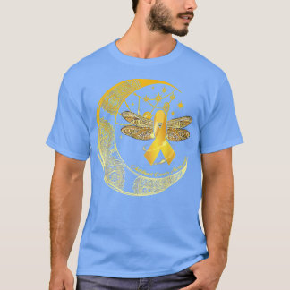 T-shirt Lune Dragonfly Gold Ribbon Children Cancer Award