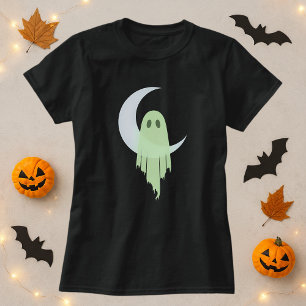 T-shirt Lune Éffrayante de séchage du fantôme Halloween