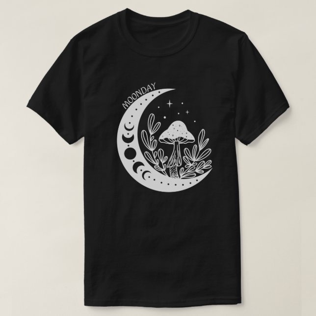 T-shirt Lune et champignons (Design devant)