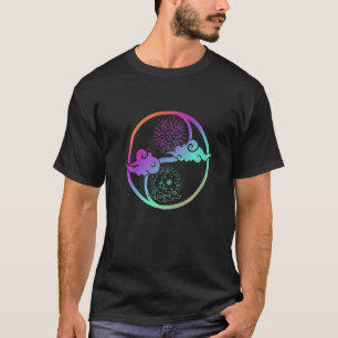 T-shirt Lune Et Soleil Om Arbre De Vie Bouddhiste Mandala