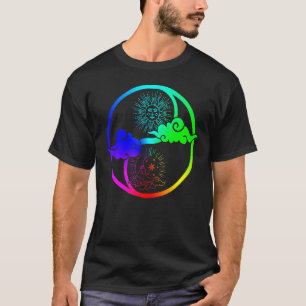 T-shirt Lune Et Soleil Om Arbre De Vie Bouddhiste Mandala