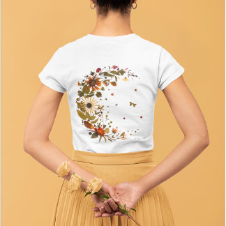 T-shirt Lune florale sauvage l'Art original de fleurs pres