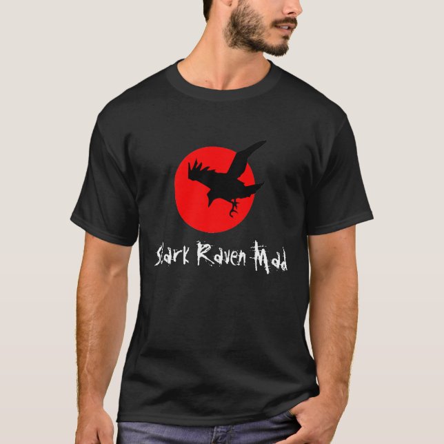 T-shirt Lune folle rigide de plein sang de Raven Halloween (Devant)
