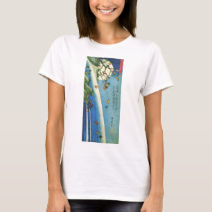 T-shirt Lune Hiroshige Au-Dessus D'Une Cascade Art Japonai