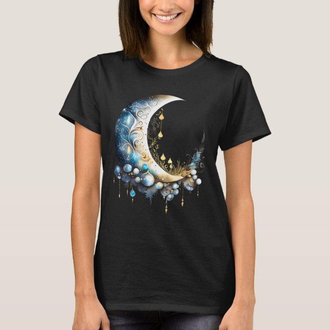 T-shirt Lune imaginaire nuit ciel élégant céleste 3D chic (Devant)