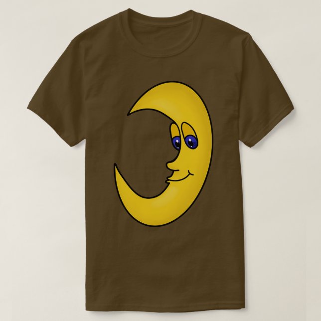 T-shirt Lune Jaune Aux Yeux Bleus (Design devant)