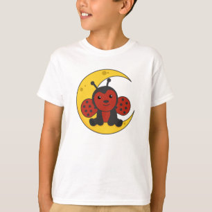 T-shirt Lune Ladybug Bonne Nuit Tombant Des Étoiles De Som