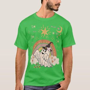 T-shirt Lune Pour Halloween, Hantée Florale Super, Mignonn