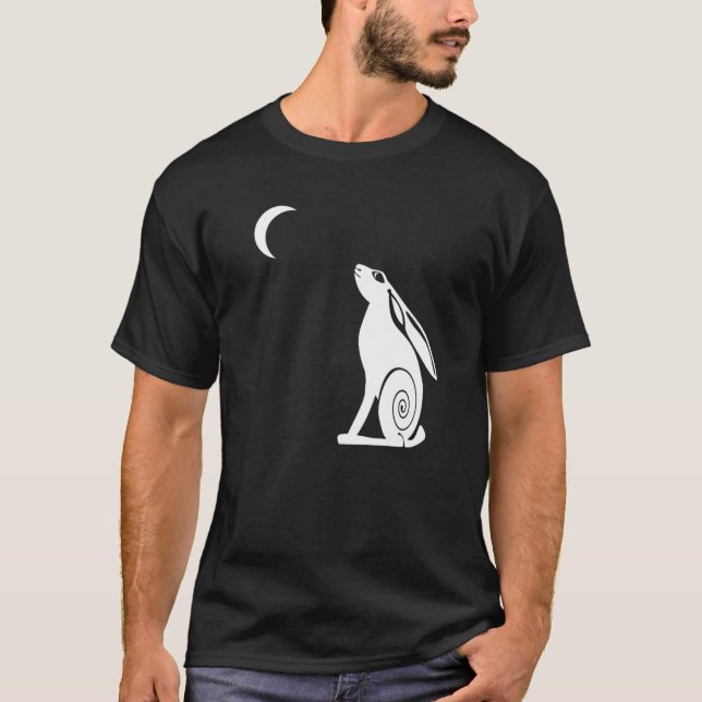 T-shirt Lune regardant la pièce en t foncée des hommes de (Devant)