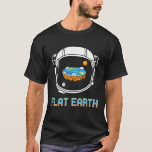T-shirt Lune solaire de l'astronaute de la Terre plate - T