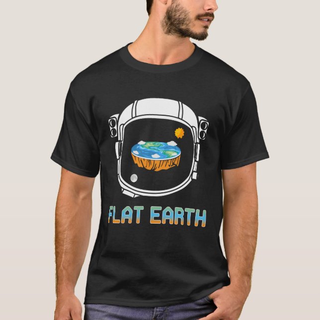 T-shirt Lune solaire de l'astronaute de la Terre plate - T (Devant)