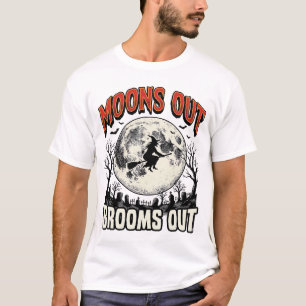 T-shirt Lunes dehors balais dehors sorcière vintage Hallow