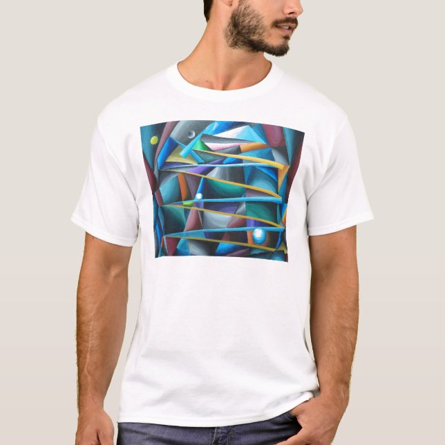 T-shirt Lunes déloyales (cubisme coloré) (Devant)