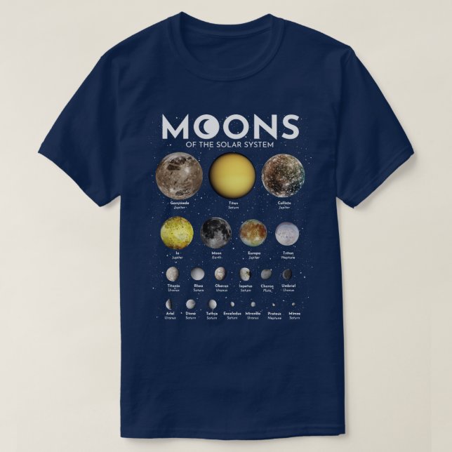 T-shirt Lunes du système solaire 2 (Design devant)