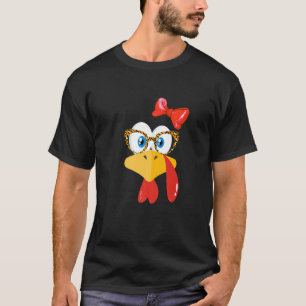 T-shirt Lunettes à motif léopard et visage de dinde mignon