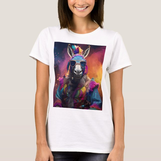 T-shirt Lunettes bleues Funky Donkey (Devant)