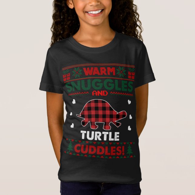 T-Shirt Lunettes chaudes Turtle Lover Cadeaux Noël moche N (Devant)