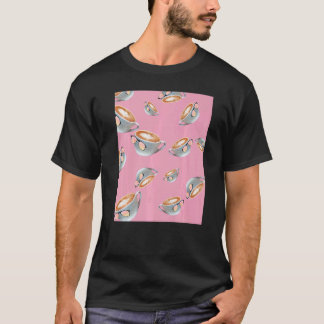 T-shirt Lunettes de café rose