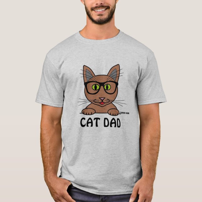 T-shirt lunettes de chat Papa Chat (Devant)