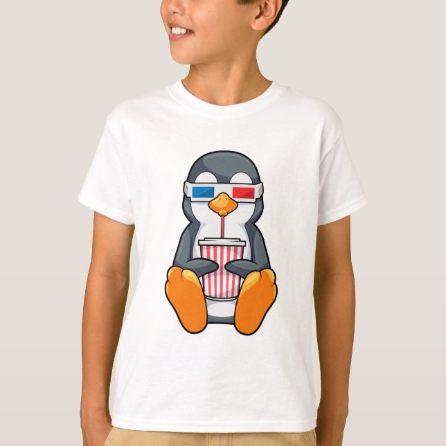 T-shirt Lunettes de cinéma Penguin Coupe de boisson (Devant)