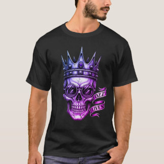 T-shirt Lunettes de crâne Ozzy Lives Couronne Biker Tatoua