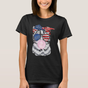 T-shirt Lunettes de drapeau américain Chat Bubble Gum 4 ju