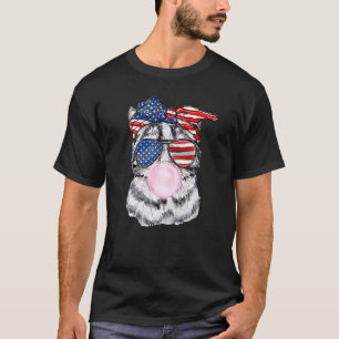 T-shirt Lunettes de drapeau américain Chat Bubble Gum 4 ju
