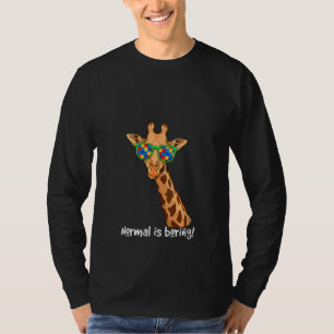 T-shirt Lunettes de girafe hipster pour femmes Normal est