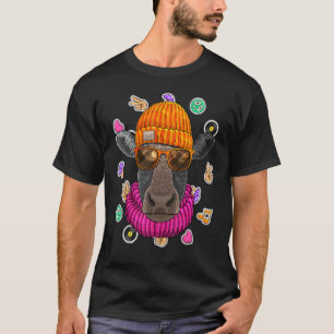 T-shirt Lunettes de hipster vache geek nerd Amour d'animal