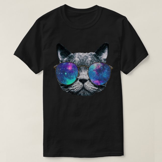 T-shirt Lunettes de l'espace de chat Astronaut Mème de cha (Design devant)