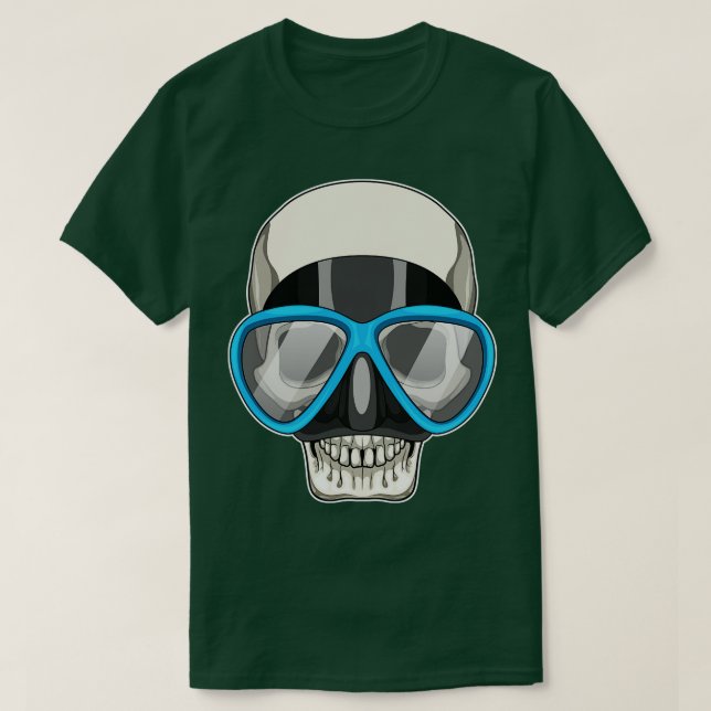 T-shirt Lunettes de natation crâne de natation (Design devant)