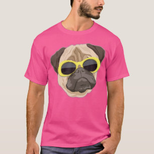 T-shirt Lunettes de notoriété drôles Pug Chien Edm