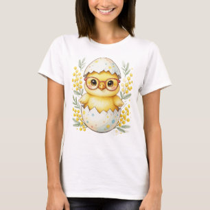 T-shirt Lunettes de poussin de Pâques mignonnes Mimosa en
