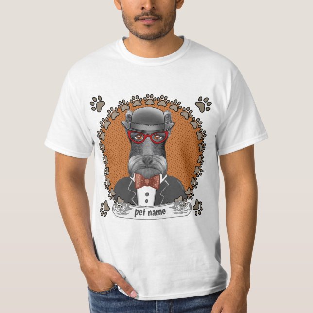 T-shirt Lunettes de Schnauzer âgé (Devant)