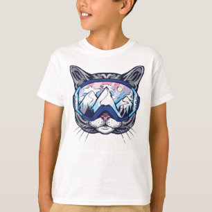 T-shirt Lunettes de ski snowboard drôles Les Meowtains app