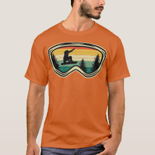 T-shirt Lunettes de snowboard Coucher de soleil Rétro