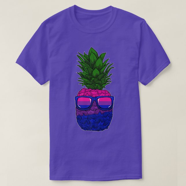 T-shirt Lunettes de soleil à ananas Bisexual LGBT-Q subtle (Design devant)