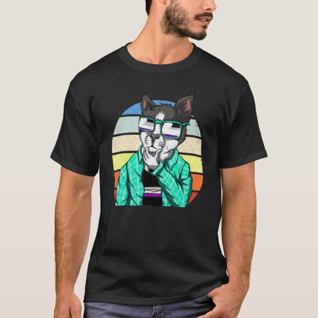 T-shirt Lunettes de soleil Ace Pride Drapeau d'asexualité  (Devant)