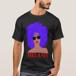 T-shirt Lunettes de soleil Afro Diva Red Lips Black Girl M