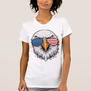 T-shirt Lunettes de soleil aigle patriotique chemise vecte