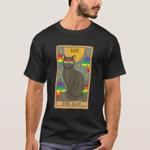 T-shirt Lunettes de soleil arc-en-ciel Ally Cat Carte Taro