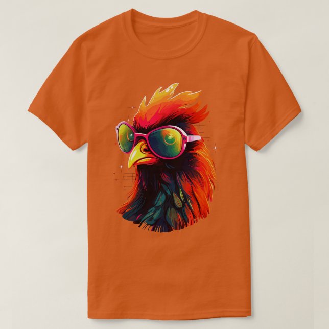 T-shirt Lunettes de soleil Art Cadeaux de poulet Drôle Pou (Design devant)